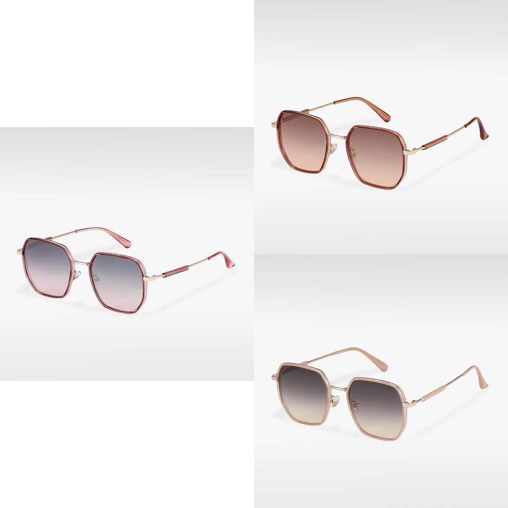 P28123 Fashion New Polarized Sunglasses Men Metal Square Frame Sunscreen Glasses Women Big Face Slimming Personalized Eyewear Uv375