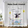 Bathroom Rules Animal Shower Curtains Sea Turtle Octopus Farm Cow Highland Cattle Sunflower Creative Bath Curtain Home Decor Set