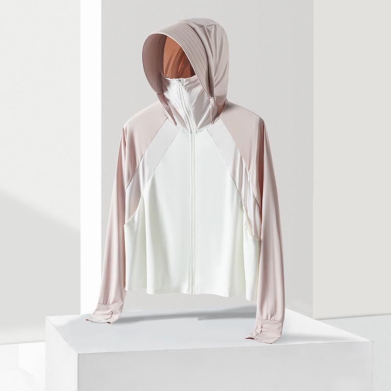 Women s UPF50+ Ice Silk Hooded Sun Protection Jacket - Lightweight, Breathable, Large Brim. M
