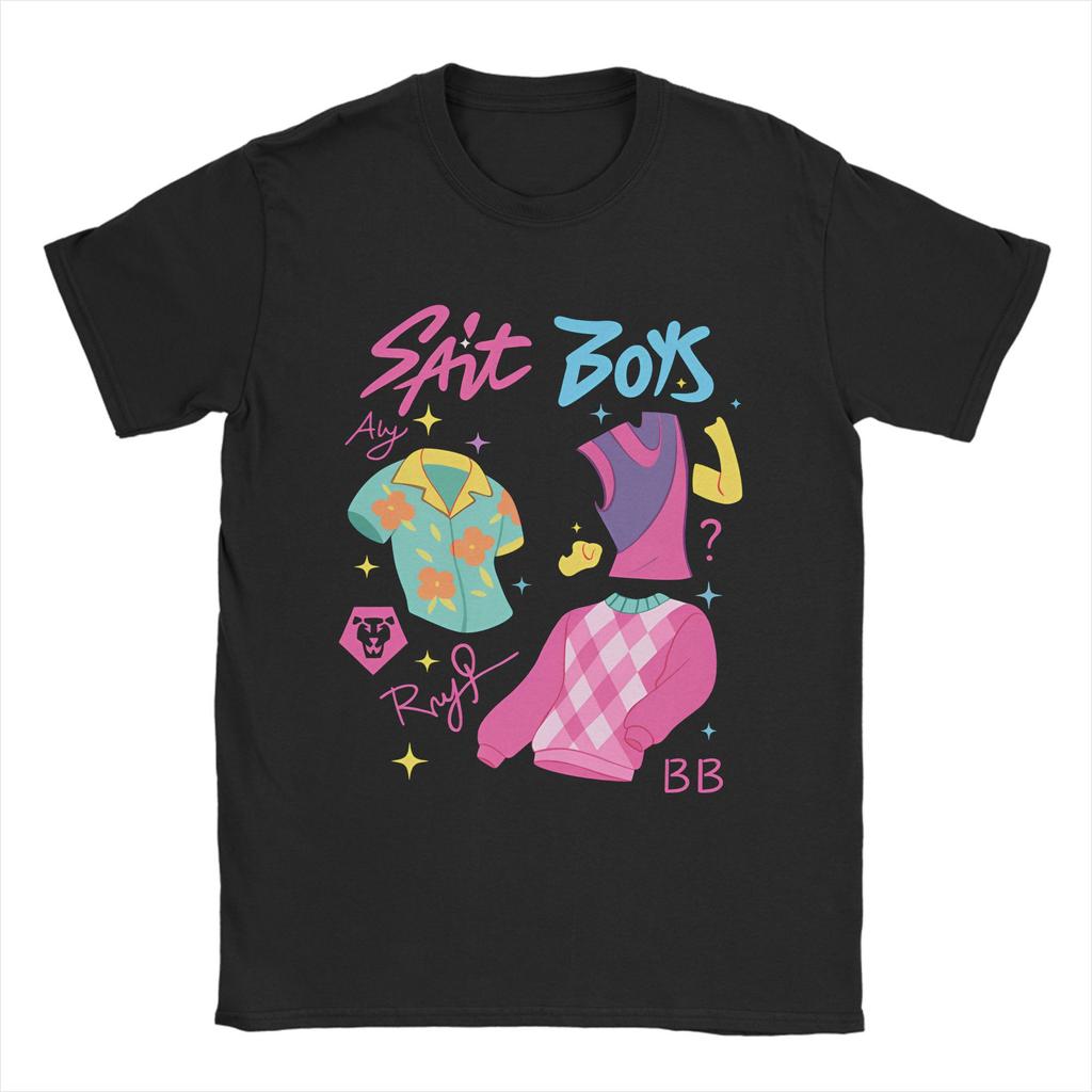 Kpop Demon Hunters Animation Men's T Shirts Huntrix Saja Boys Humor Tees Short Sleeve Round Collar T-Shirt Pure Cotton Clothes