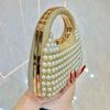 2025 Luxury Fashion Big Pearl Diamond Evening Clutch Bag Women High End Party Handbags Bride's Wedding Crossbody Shoulder Bag