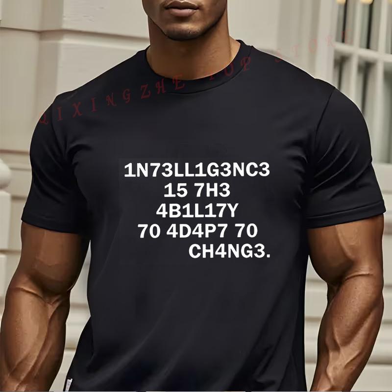 Four Seasons Basic Style Pure Cotton Creative Letter Print Street Casual Vintage Short Sleeve TShirt Funny Present TShirts 4XL