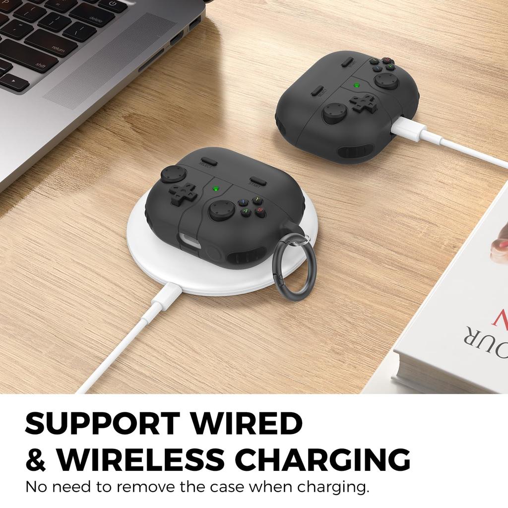 AhaStyle Silicone Case for Samsung Galaxy Buds3 and Galaxy Buds3 Pro with Cleaning Kit Retro Handheld Game Console Design Skin Cover for Samsung