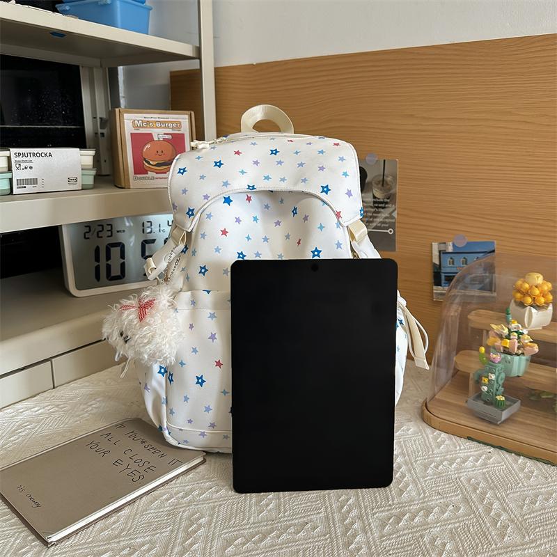 Star Print Backpack Student Schoolbag Women's Commuter Backpack