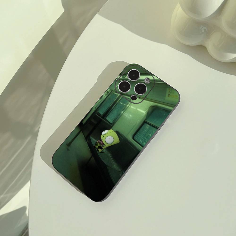 Cartoon Invader Zim Gir Phone Case For iPhone 17,16,15,14,13,12,11 Pro Max,16/15/14Plus,XS Soft Black Cover