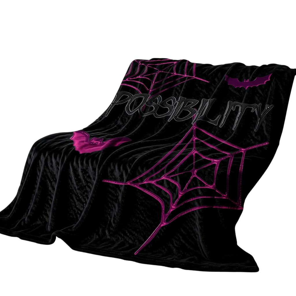 Halloween Flannel Blanket - Scary Throw for Couch, Sofa, Bed, Indoor Outdoor Home Decor