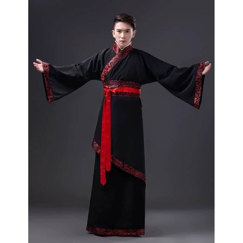 Hanfu Men Traditional Chinese Attire With Twill Fabric For Festival And Performance Use