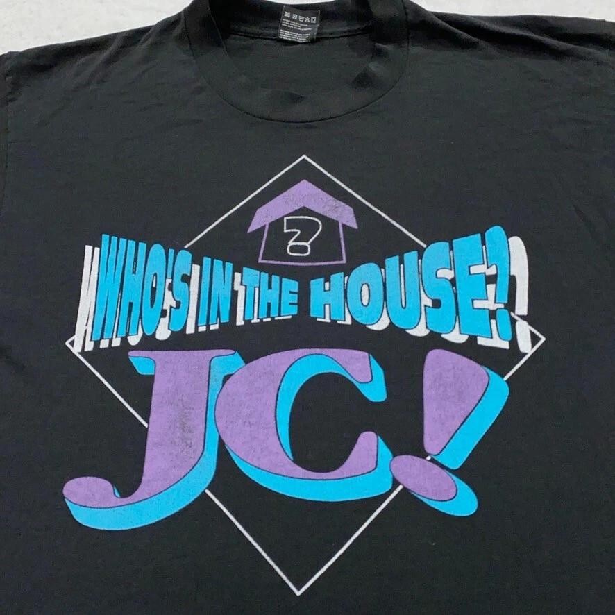 vintage 80s WHO S IN THE HOUSE? JESUS CHRIST T-Shirt LARGE single stitch god 4XL