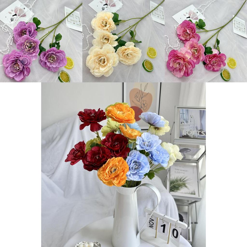 Vintage European Peony Faux Flower Bouquet For Bridal Decor And Creative Photography