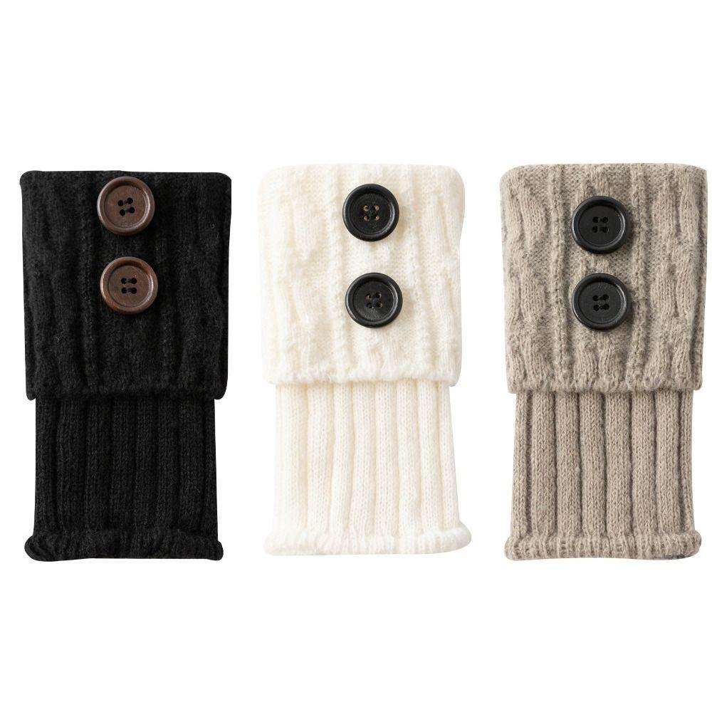Button Detail Boot Toppers Crochet Knitted Boot Socks  Leg Warmers for Leggings/Jeans