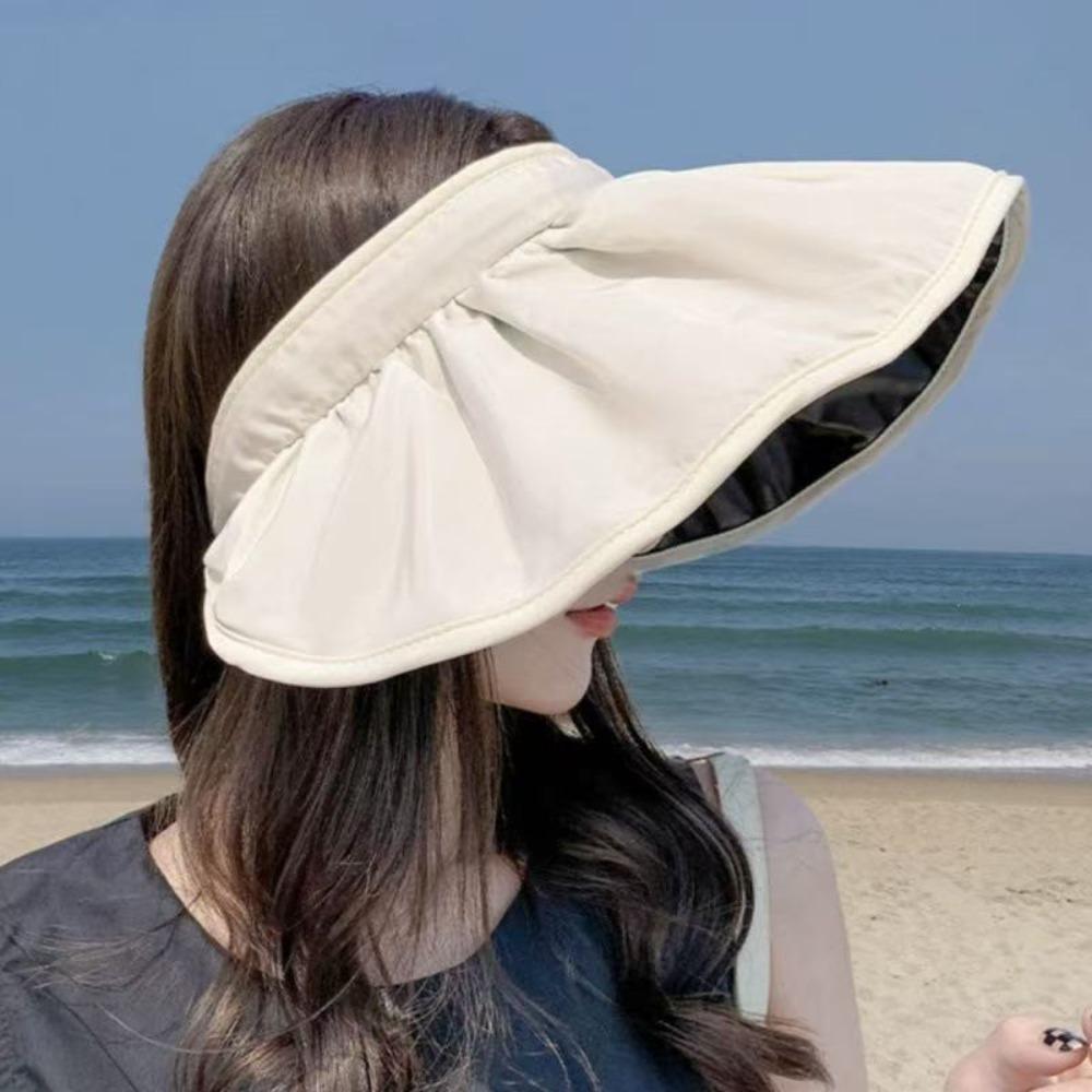 Women's Foldable Sun Hat, Wide Brim UV Proof Sun Visor, Outdoor Summer Headwear for Beach Travel