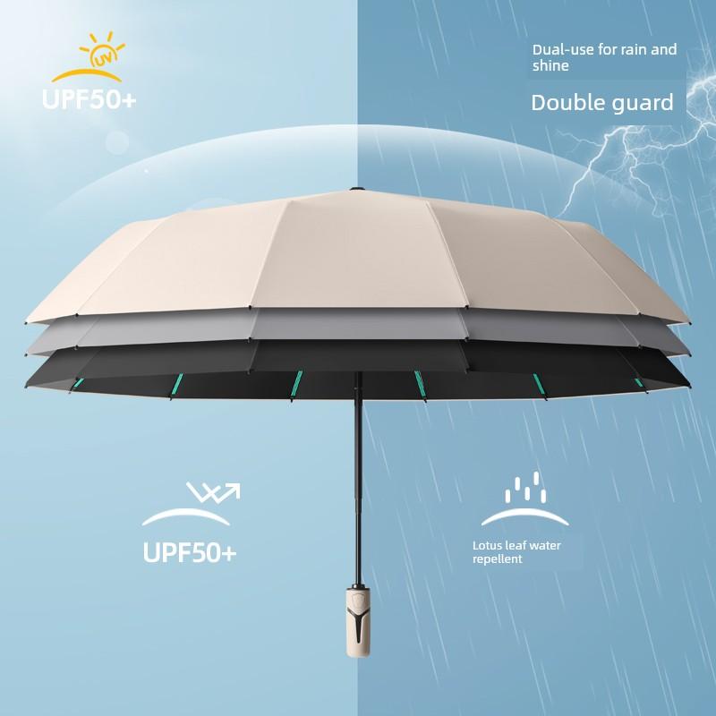 256-Bone Automatic Umbrella, Enlarged, Thickened and Reinforced, Foldable Sun Umbrella for Men and Women, Dual-Use for Sun and Rain, Uv Protection