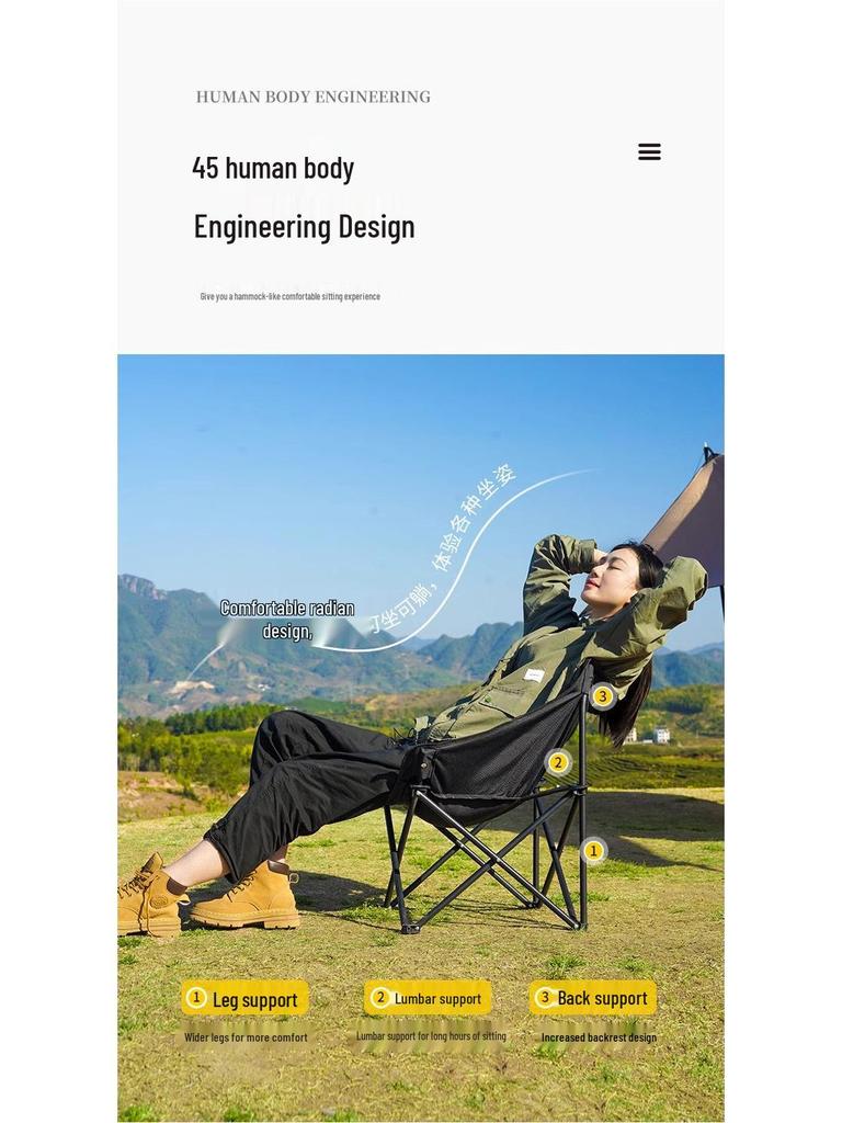 Portable Outdoor Folding Chair: Sturdy, Durable Stool for Camping, Fishing & Beach with Backrest