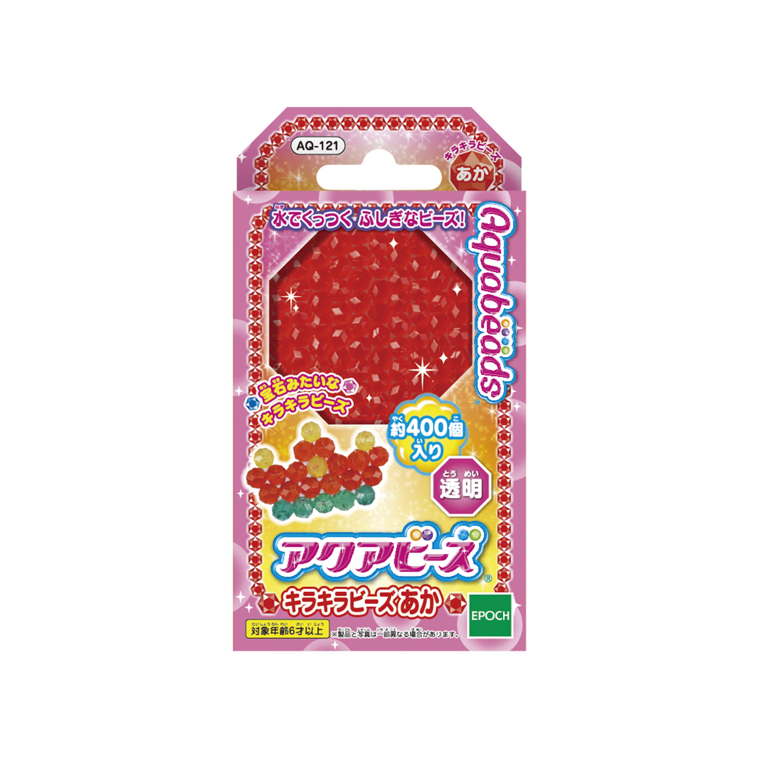 Epoch Aquabeads Replacement Beads AQ-121 Glitter Beads Red Water-Activated Toy for Ages 6 and Up