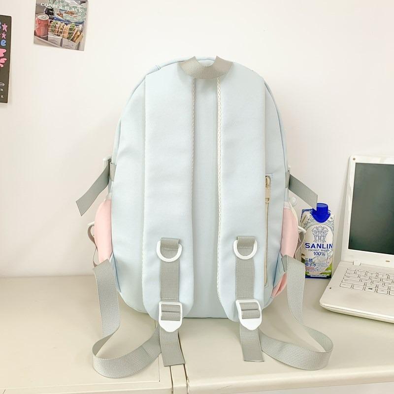 High value, fresh and sweet, contrasting color splicing backpack, lightweight travel backpack for junior high school students