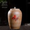 Yi Li Meng Chinese Ceramic Rice Storage Jar with Lid