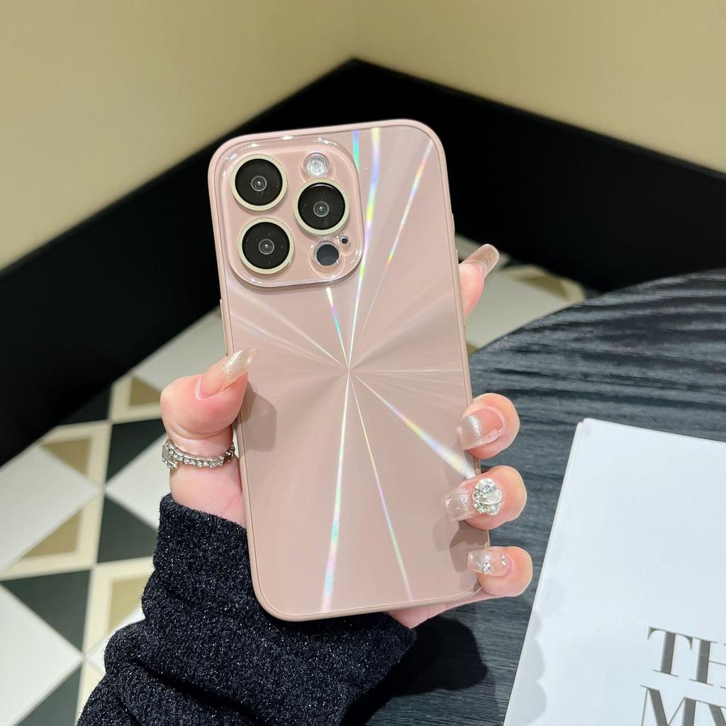 Niche solid color laser case for iPhone17Pro max mobile phone case Apple 16 new 15/14 sense 13PM
