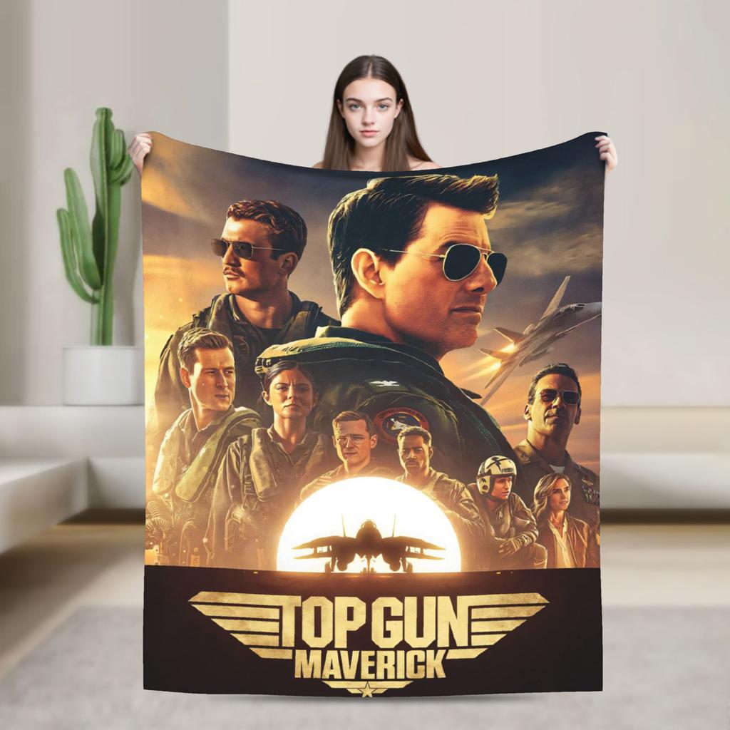 Top Gun Sign Tom Cruise Fighter Blanket Warm Fluffy Plush Bedding Throws For Couch Bed Picnic Flannel Bedspread Bed Cover