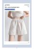 26 Summer Women's Pure Cotton Lace Trim Hanfu Safety Shorts – Anti-Exposure, Loose Fit, Outdoor Wear, White