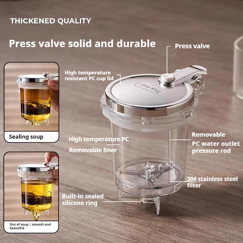 Ceramic Brewing Teapot Household Tea and Water Separation Single-pot Tea Set Light Luxury Flower Teapot Piaoyi Pot with Filter