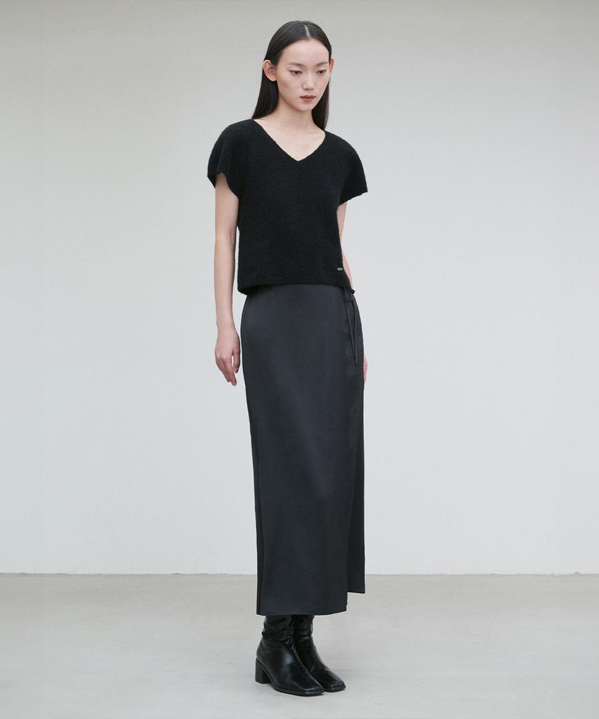 Rie Silky Wrap Midi Skirt