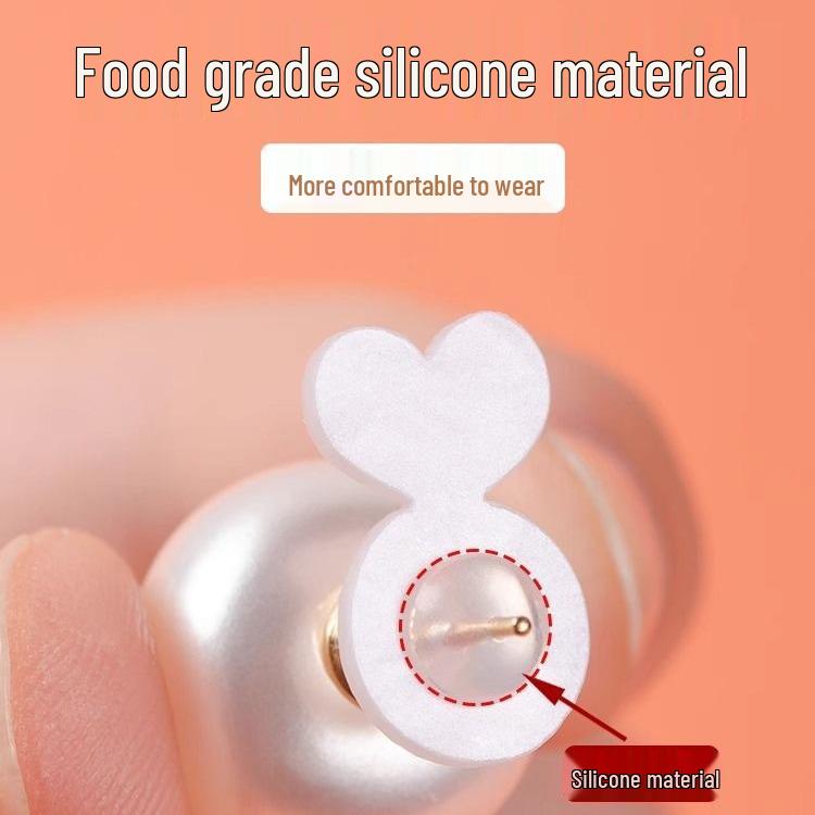 White Acrylic Earring Backs with Silicone Support for Anti-Tilt & Anti-Drop