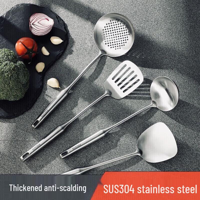 Miaoqiao 304 Stainless Steel Wok Spatula & Soup Ladle Set