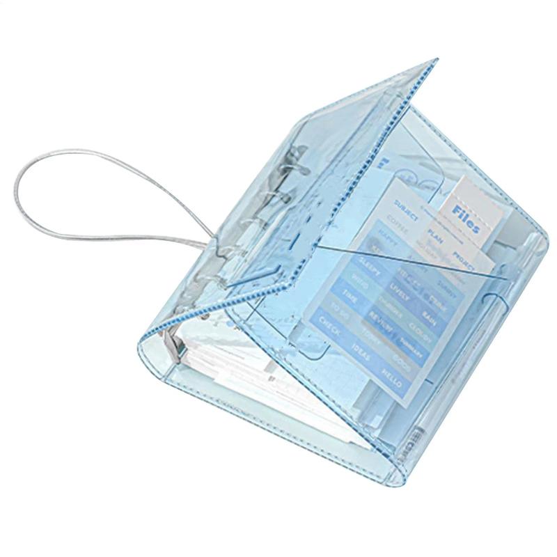 Refillable Clear Pvc Loose Leaf Notebook Fold Accordion Journal Aesthetic Pocket Planner