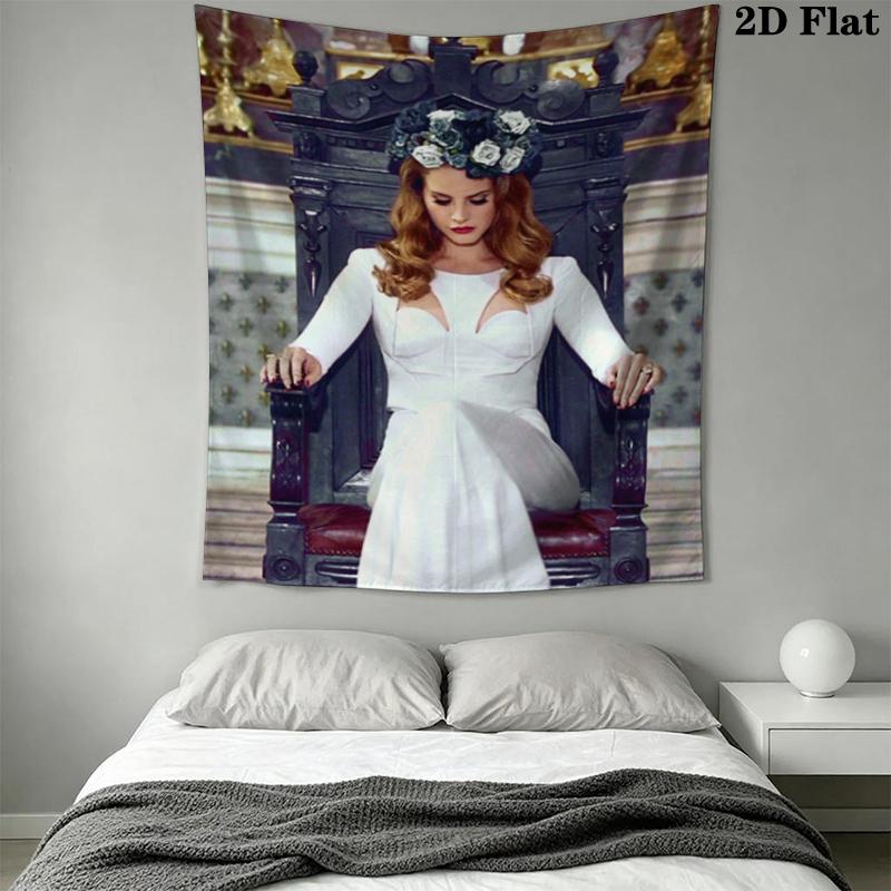 Lana Del Rey Wall Tapestry Aesthetic Wall Hanging Printed Fabric Blanket Decorative Tapestries for Bedroom Living Room Home Decor