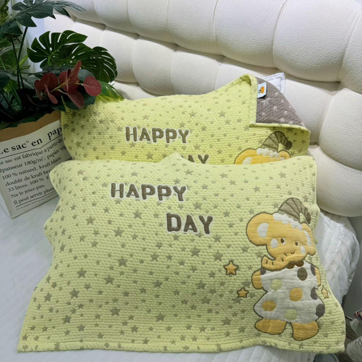 Soft & Breathable Korean Pillowcase: Pure Cotton, Five-Layer, Non-Slip, Stain-Resistant 78x52 cm
