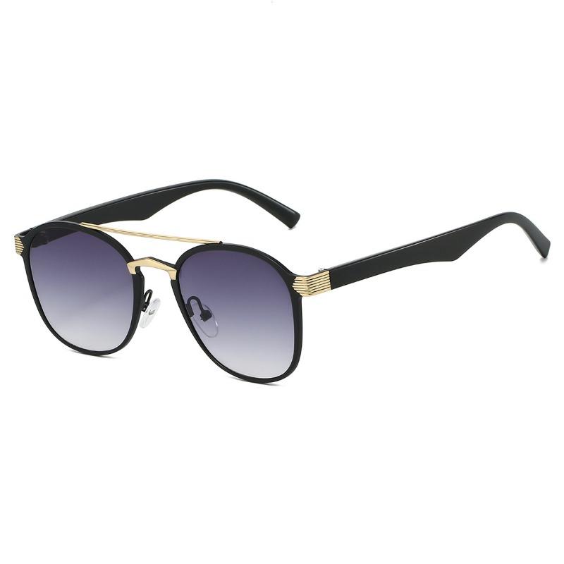 Unpolarisierte Mode Doppelsteg Oval Beschichtung Lichtblockierende Sonnenbrille Herren Damen High Definition Sonnenschutz Brille