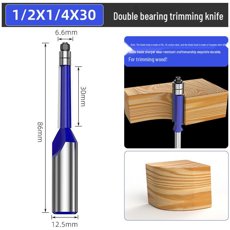 Holzbearbeitungs-Gravier-Trimm-Messer Doppellager-Fräsmaschine mit zweischneidigem Fräser und Plattenkreissäge