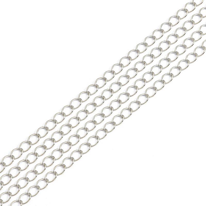 

Железная удлинительная цепочка для ожерелья и браслета для самодельных ювелирных изделий 4.8mm, 5 meters/package