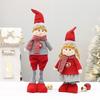 59cm Stretchable Christmas Plush Toy Decor Home Office Holiday Display Boy Girl Figurine Red Gray Fabric