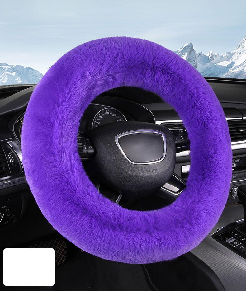 Langer Wolle flauschiger Lenkradbezug, Rutschfester 15-Zoll flauschiger Lenkradbezug mit Plüschgefühl, Umweltfreundlicher Lenkradbezug
