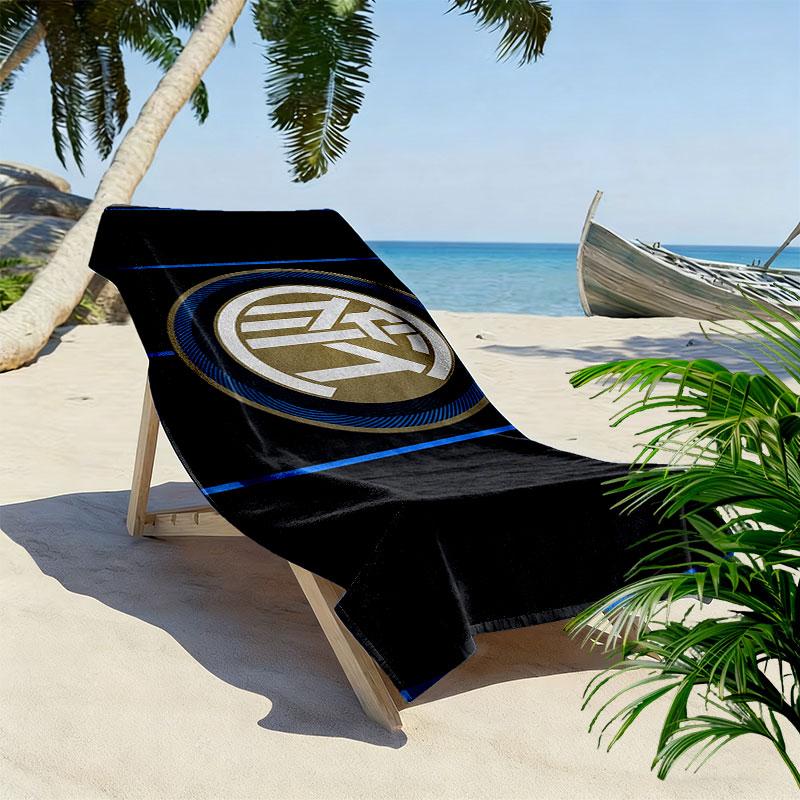 FC Internazionale Milano Print Beach Towel, Large Soft Quick Dry Towel for Beach Camping Swimming