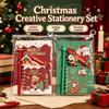 4Pcs/Set Santa Claus Christmas Gel Pen Christmas Keychain Christmas Coil Notebook  Holiday Gifts