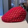 Retro Dopamine Polka Dot Forward Hat Women's Spring and Autumn Versatile Face Small Fashion Versatile Sweet Painter Hat Cap