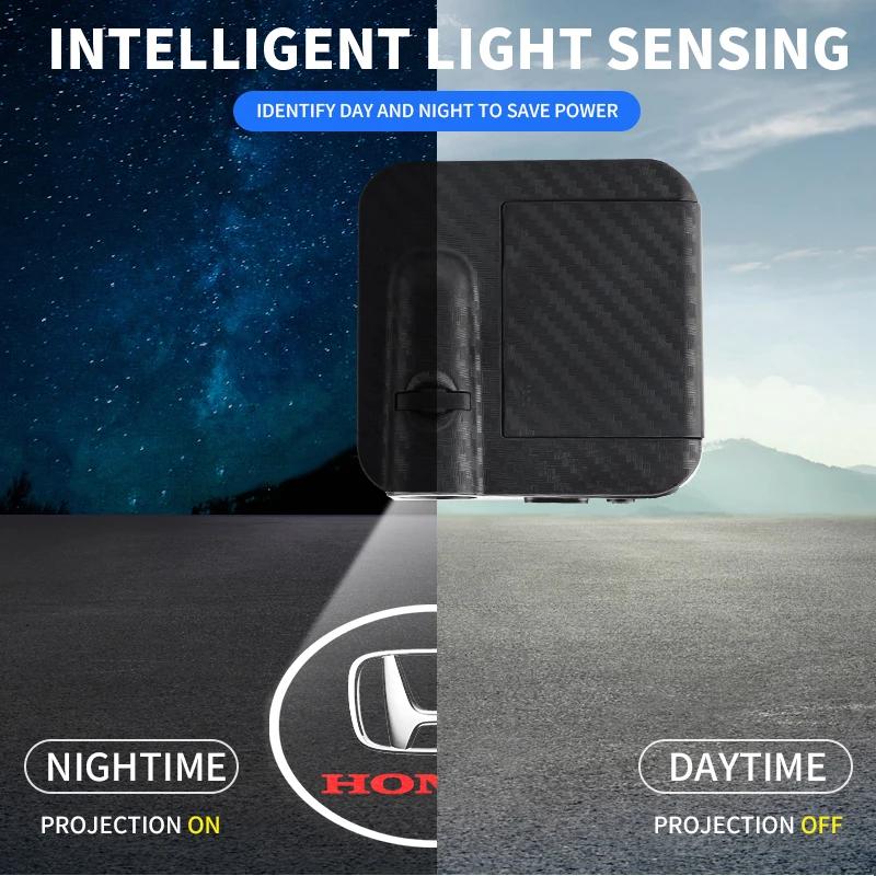 2pcs car door welcome light LED high-definition projection logo For Honda Odyssey Spirior CRV Civic XR-V HR-V City Accord