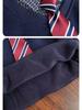 Boys' Autumn/Winter Long Sleeve Polo Hoodie with Tie and Velvety Inner Layer