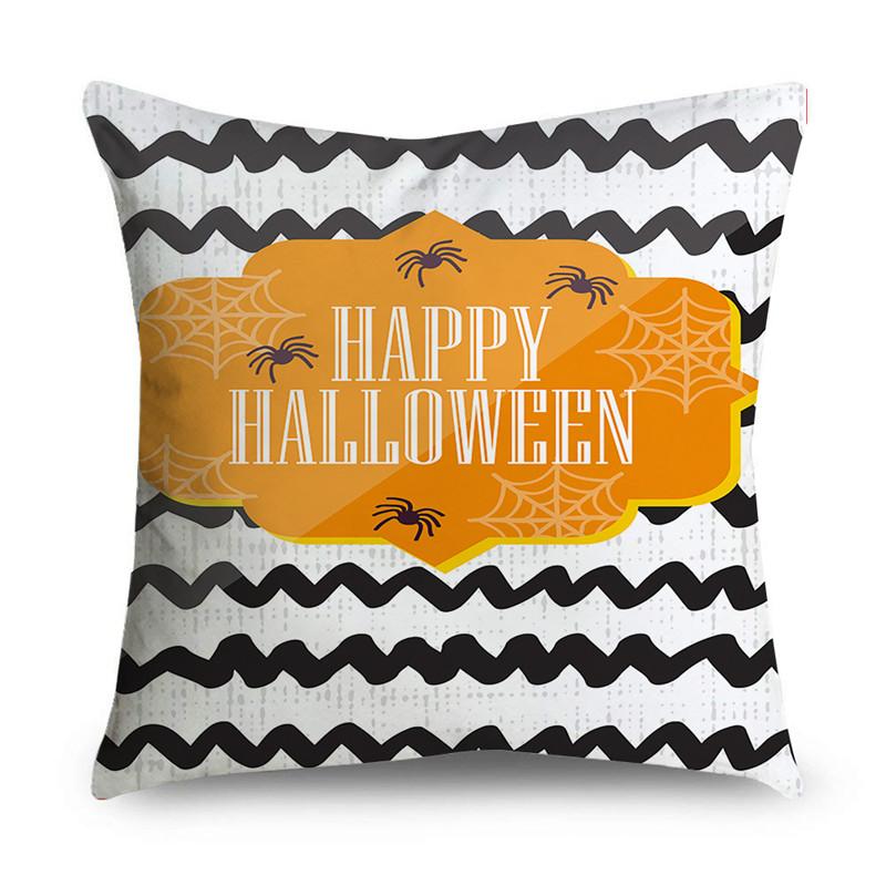 Halloween Theme Horror Pumpkin Wizard Print Pattern Cushion Cover Home Living Room Sofa Decoration Square Throw Pillow Cover