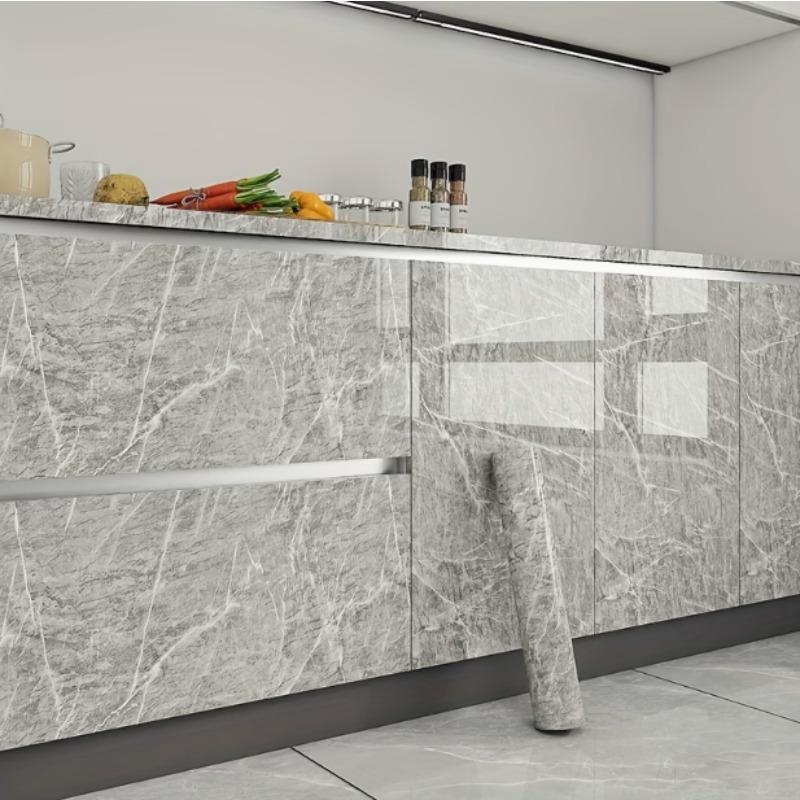 0.55m Waterproof and Oil Resistant PVC Self-adhesive Wallpaper Marble Kitchen Decoration Sticker