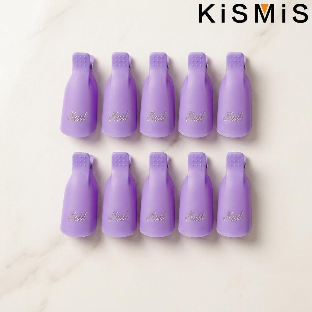 10Pcs Bag Colorful Acrylic Nail Art Soak Off Clips Nails Cleaning Manicure UV Gel Polish Wrap Tools Fingers