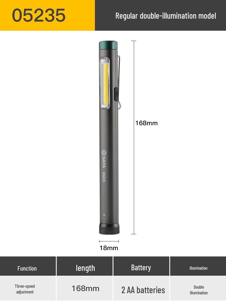 SATA Pen-shaped Rechargeable LED Flashlight with High Beam, Strong Magnet for Automotive Repair and Outdoor Use