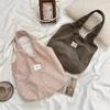 Korean Women Autumn and Winter Corduroy Shoulder Bag Shopping Bag Books Tote Female Eco Handbag Reusable Grocery Shopper Purse