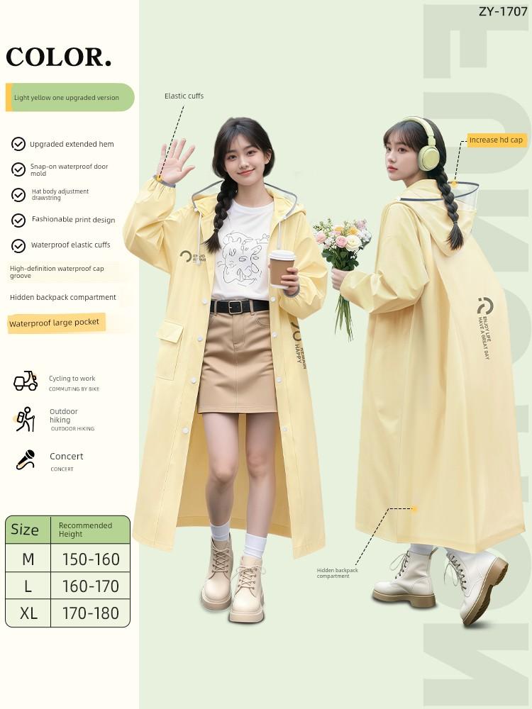 Long Raincoat for Electric Scooters, Full-Body Storm-Proof, Women's Style, Adult Outerwear, Single-Person, New Model, Electric Scooter