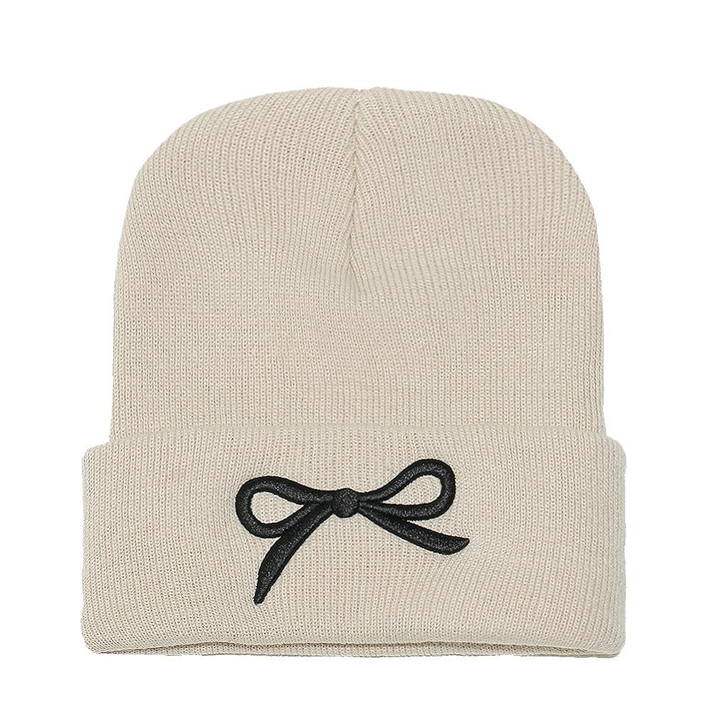 2025 autumn and winter new knitted hat children's trend versatile cold hat Korean version outdoor bow wool hat