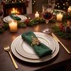 Luxury Napkin Fasteners Christmas Tree Ring, Alloy Rhinestone Holder, Winter Festive Table Decorations Holiday Band for Dinner Parties Decoration New