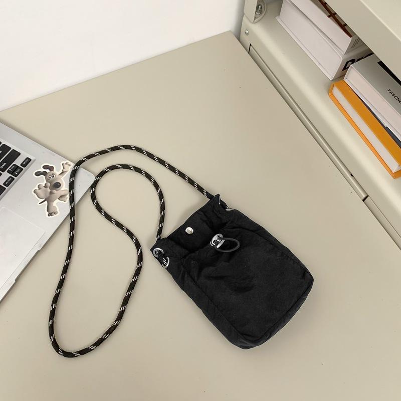 

Summer Lightweight Canvas Sports Crossbody Bag Mini Small Bag Women s Nylon Single Shoulder Portable Phone Bag чёрный