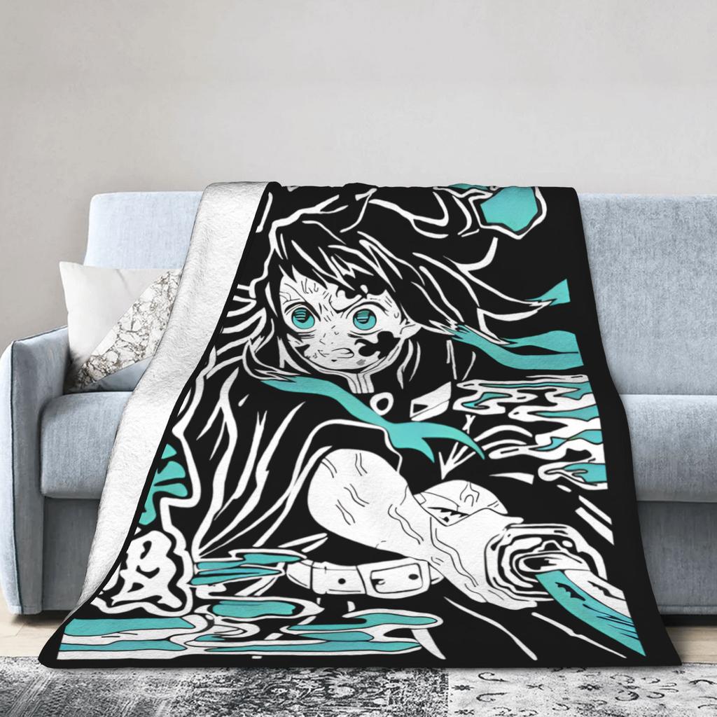 Muichiro Tokito Blanket Flannel Funny Breathable Throw Blanket for Chair Covering Sofa Winter,